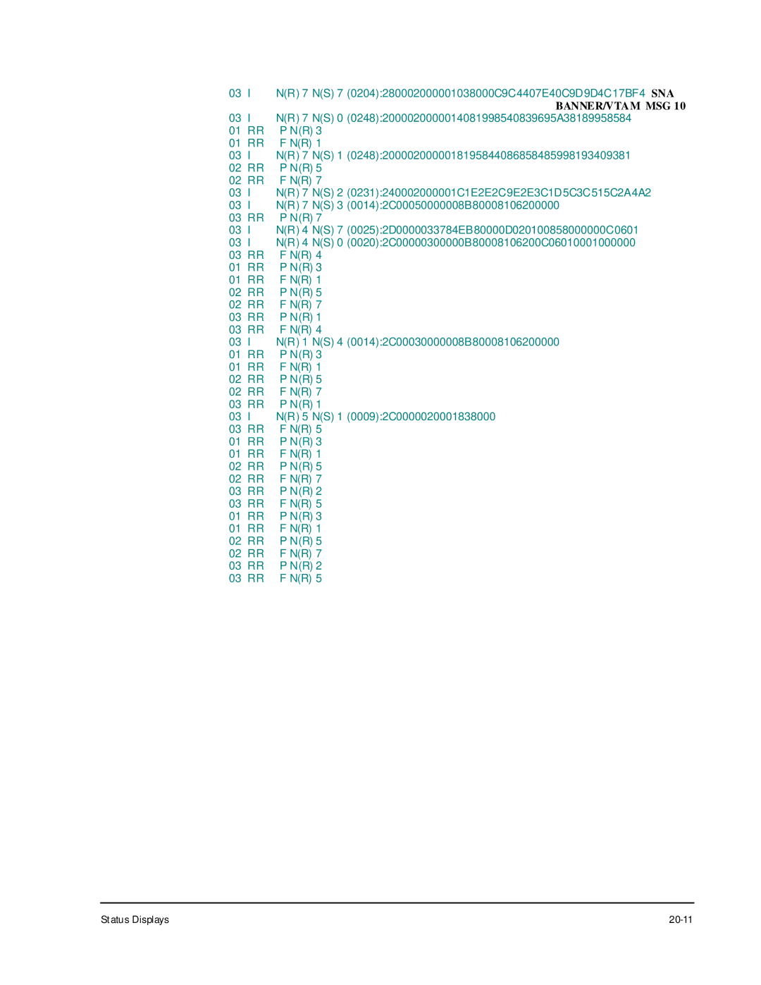 Cabletron Systems 1800 manual NR 7 NS 7 0204280002000001038000C9C4407E40C9D9D4C17BF4 SNA 