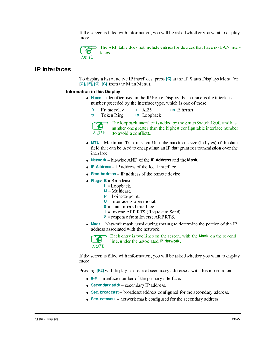 Cabletron Systems 1800 manual IP Interfaces 