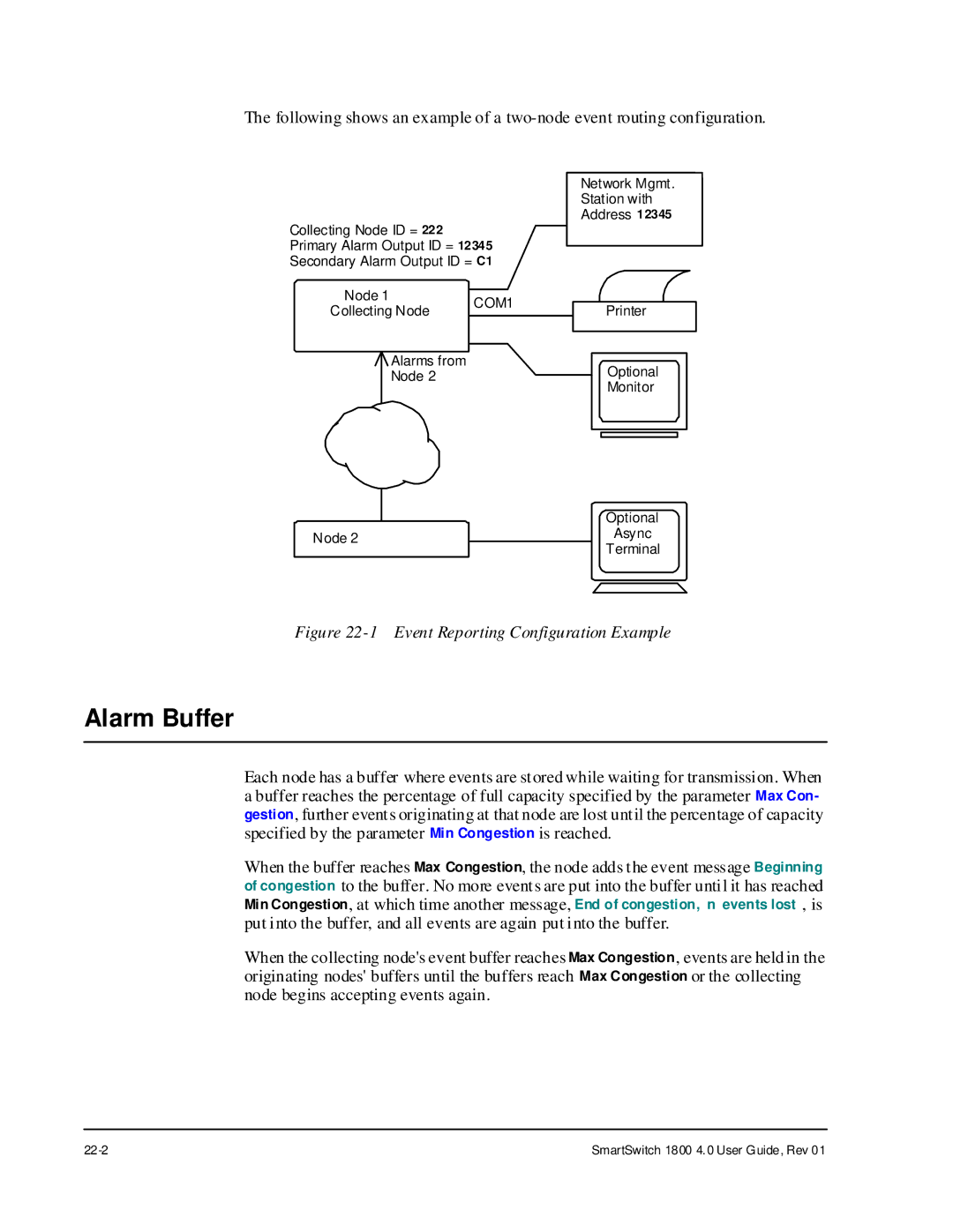 Cabletron Systems 1800 manual Alarm Buffer, Event Reporting Configuration Example 