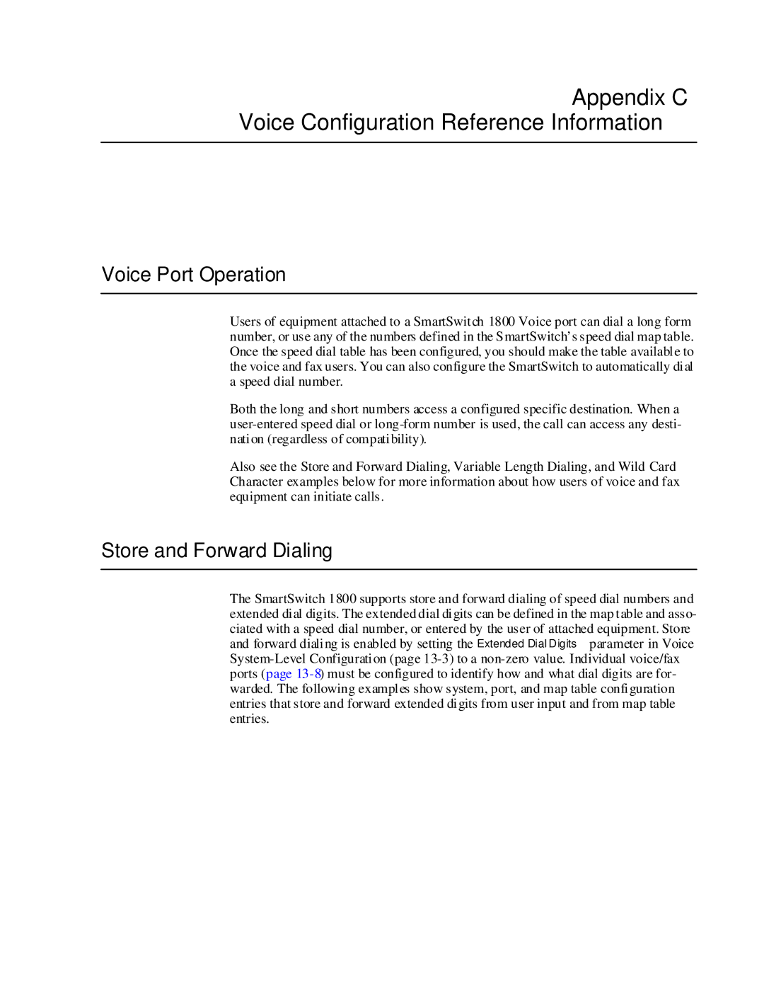 Cabletron Systems 1800 manual Appendix C Voice Configuration Reference Information, Voice Port Operation 