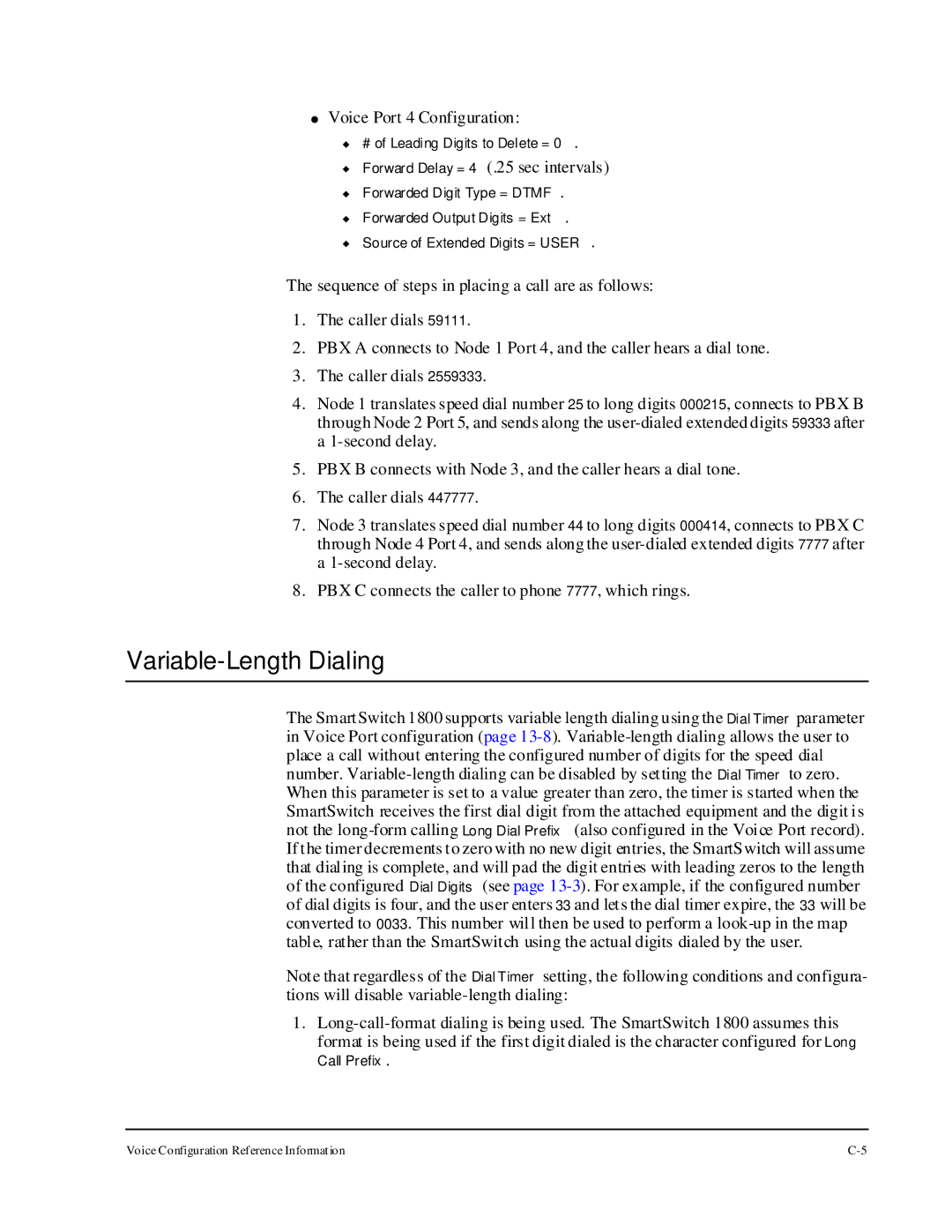 Cabletron Systems 1800 manual Variable-Length Dialing 