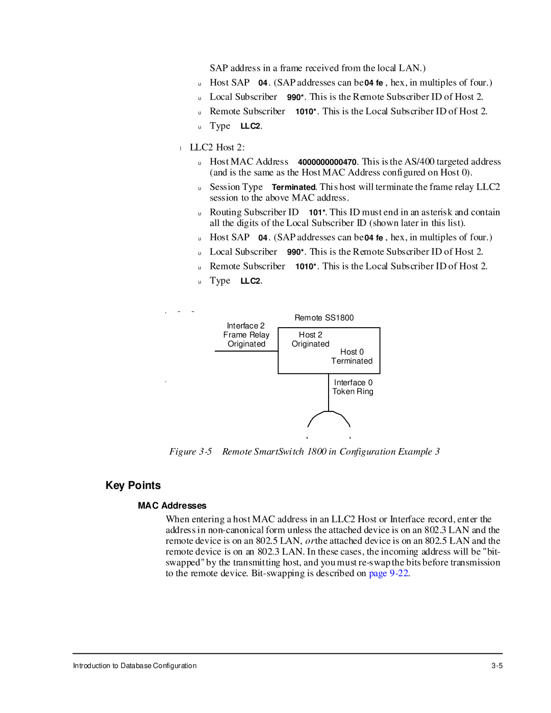 Cabletron Systems manual Key Points, Remote SmartSwitch 1800 in Configuration Example 