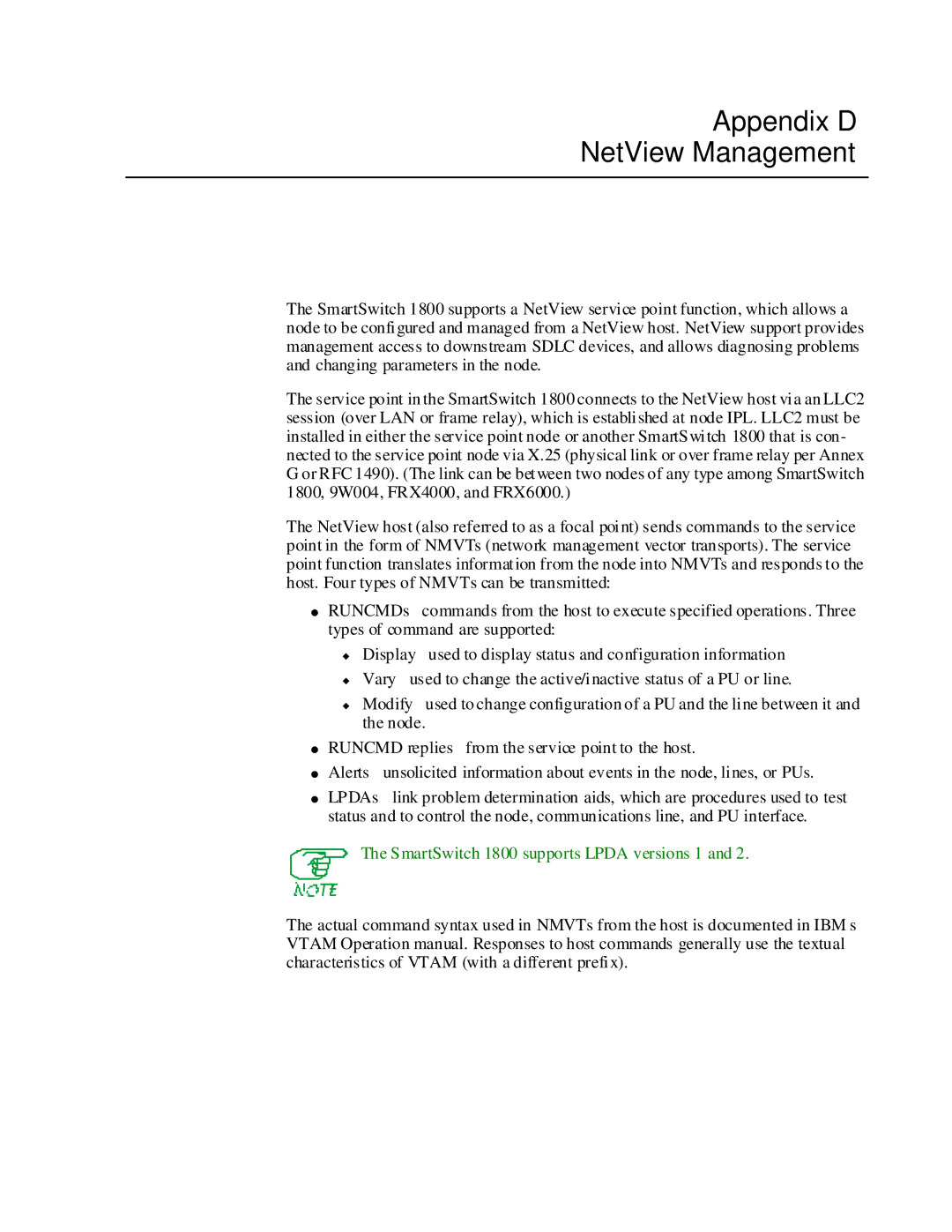 Cabletron Systems 1800 manual Appendix D NetView Management 