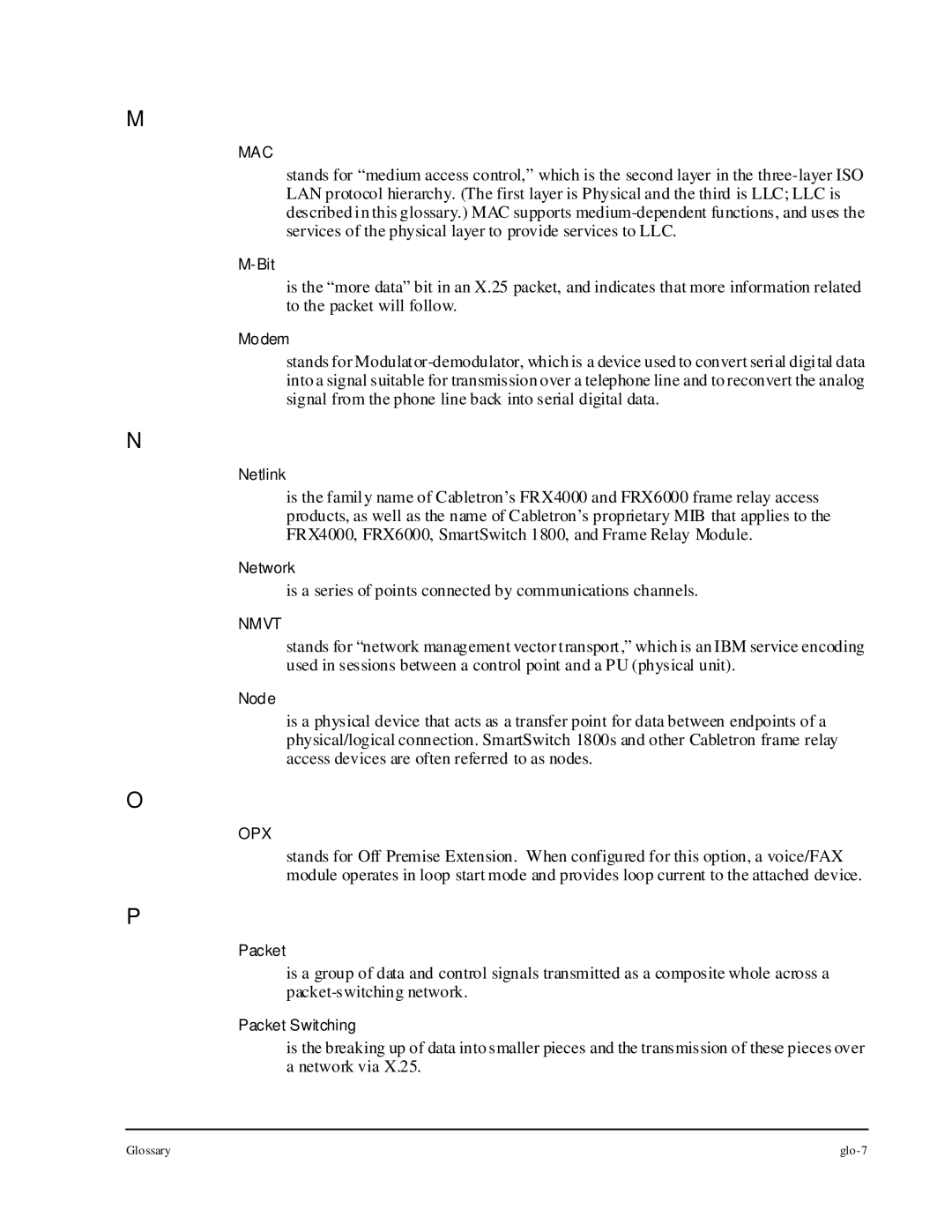 Cabletron Systems 1800 manual Is a series of points connected by communications channels 