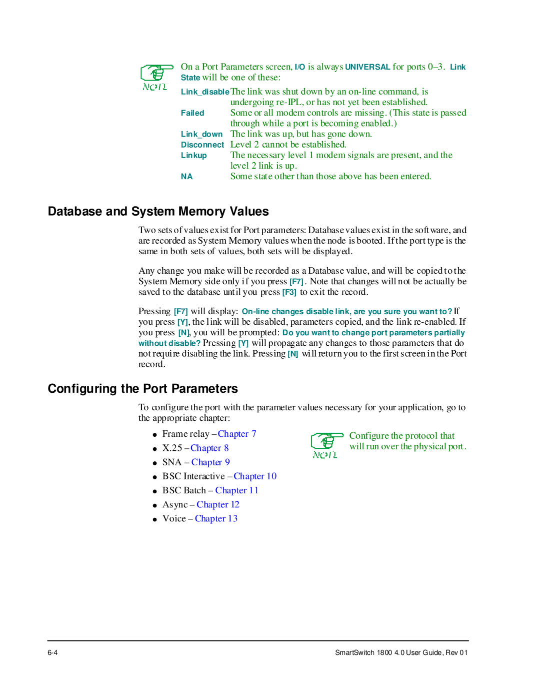 Cabletron Systems 1800 manual Database and System Memory Values, Configuring the Port Parameters 