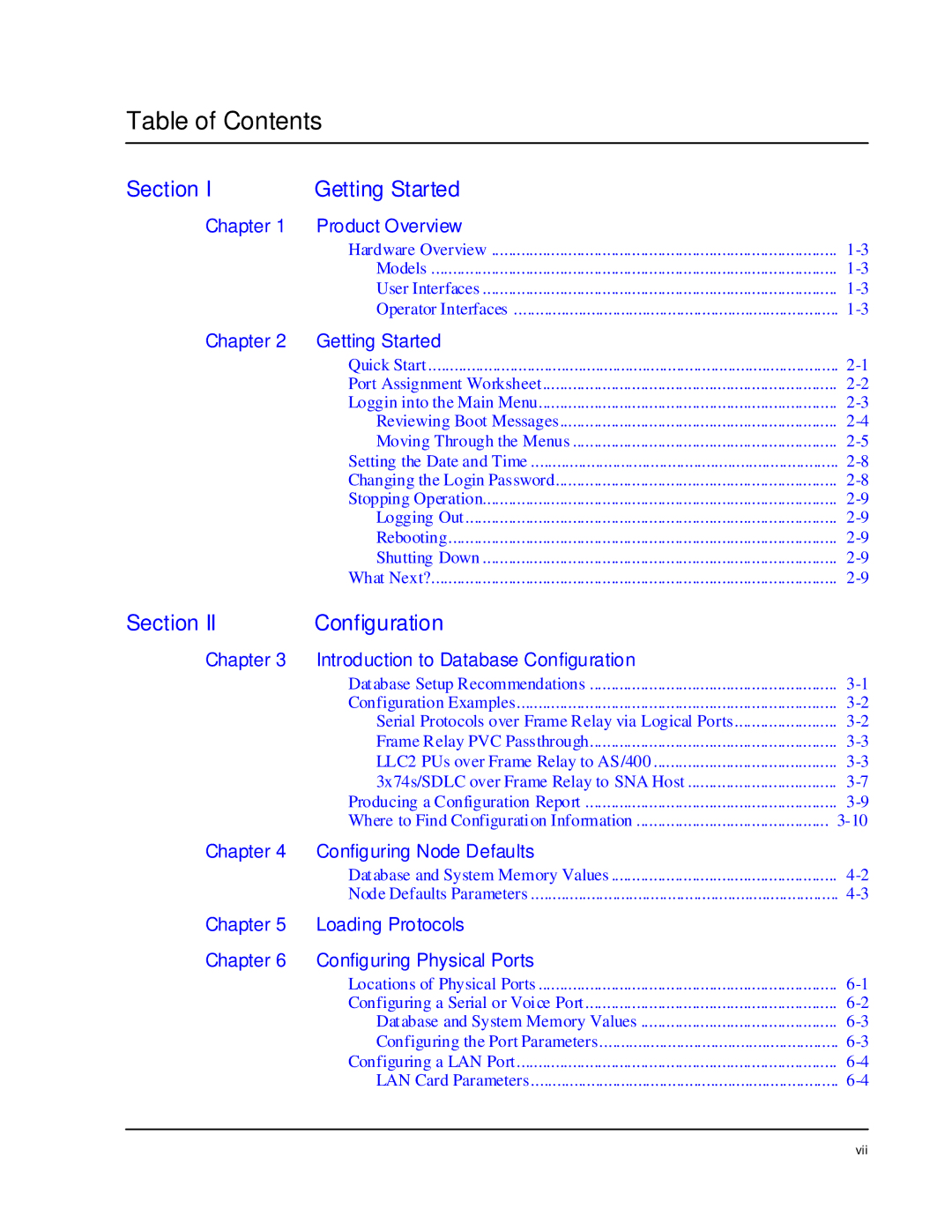 Cabletron Systems 1800 manual Table of Contents 