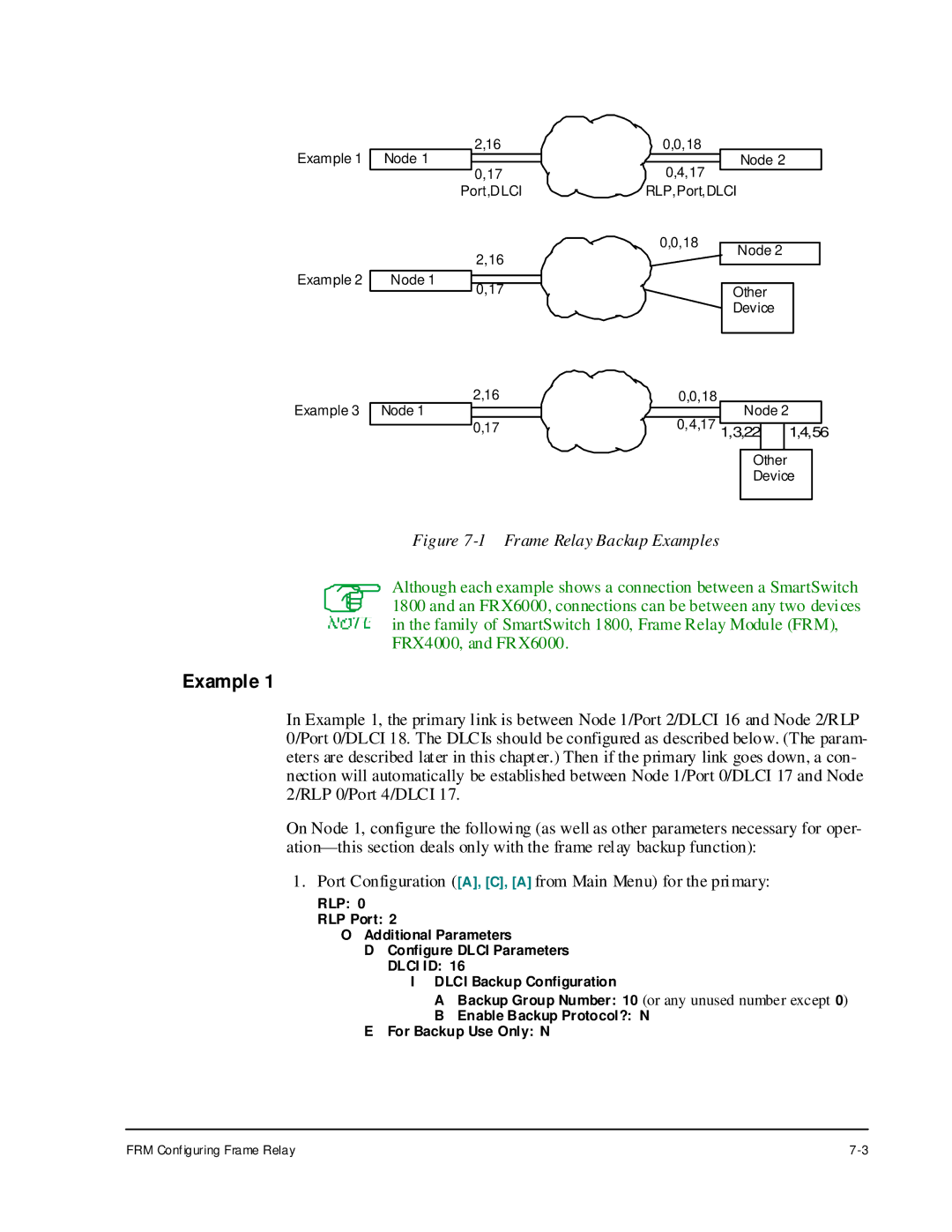 Cabletron Systems 1800 manual Frame Relay Backup Examples 