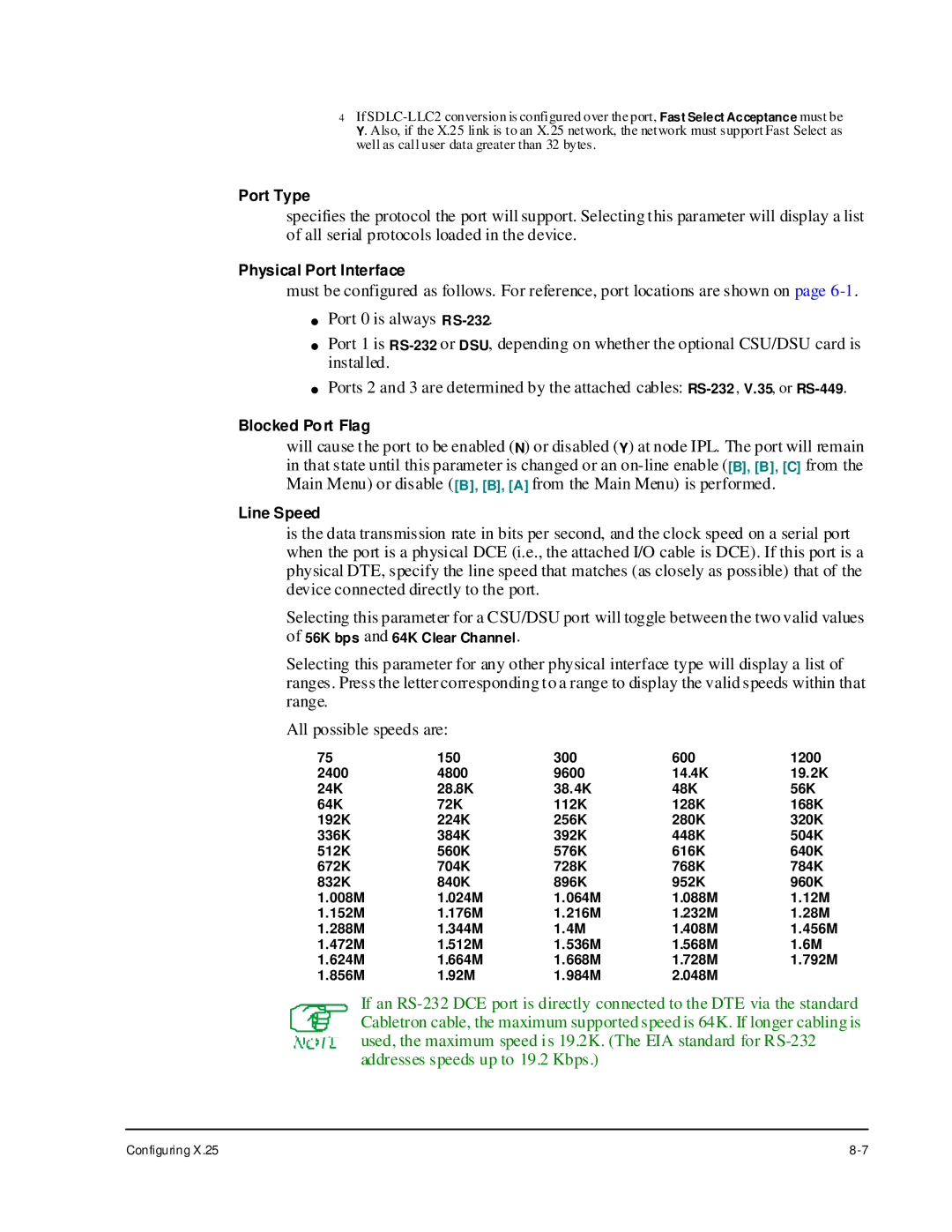 Cabletron Systems 1800 manual Port Type 