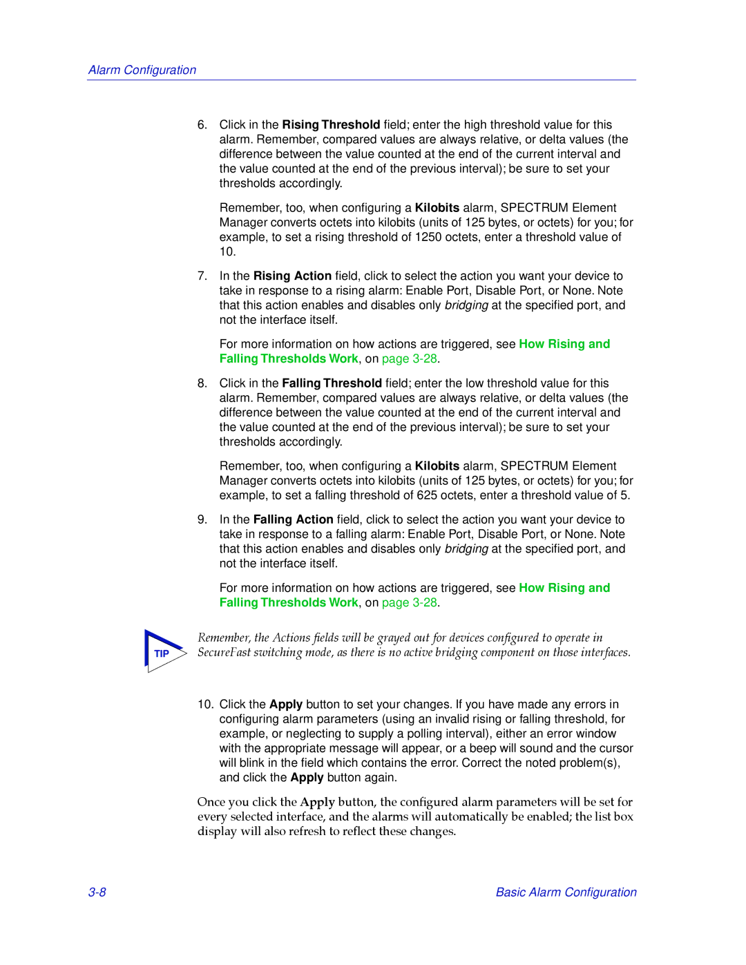 Cabletron Systems 2000 manual Alarm Conﬁguration 