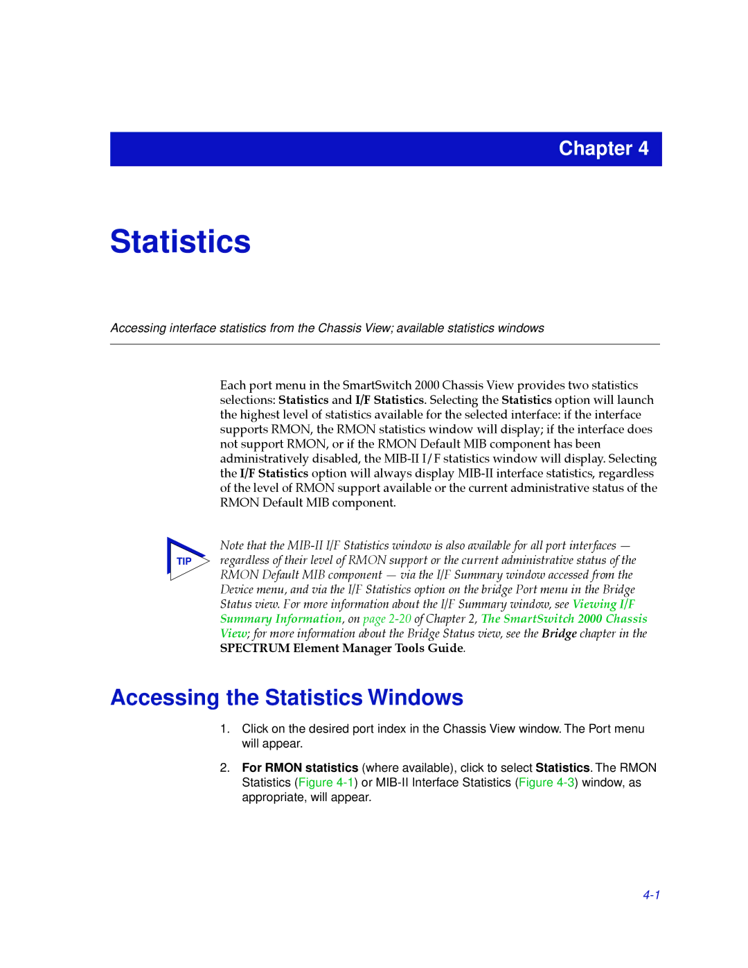 Cabletron Systems 2000 manual Accessing the Statistics Windows 