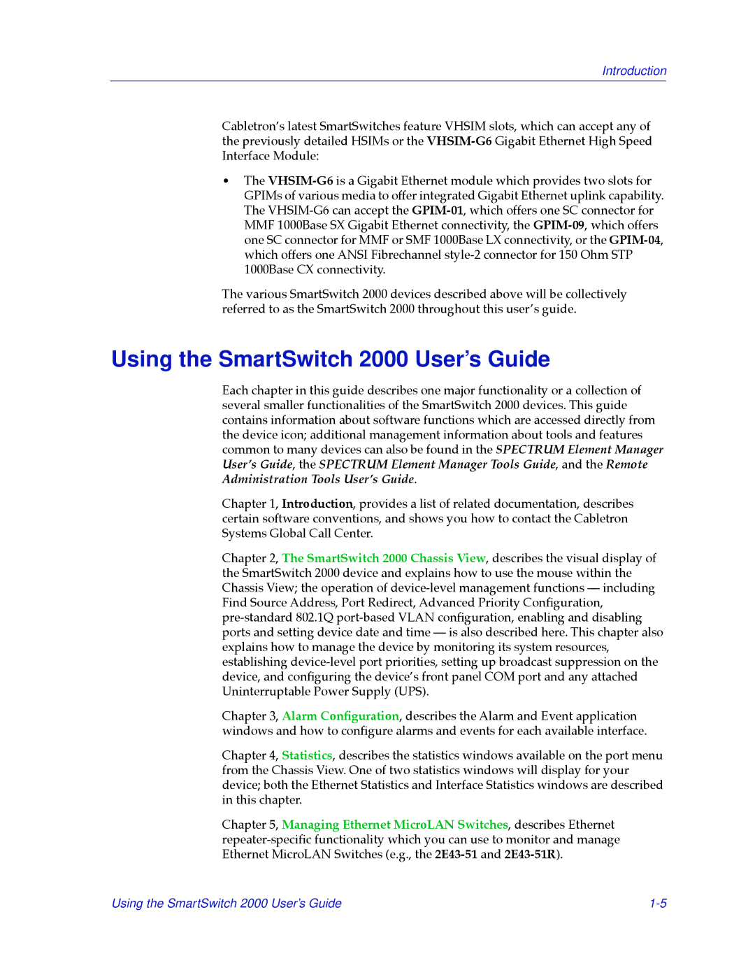 Cabletron Systems manual Using the SmartSwitch 2000 User’s Guide 