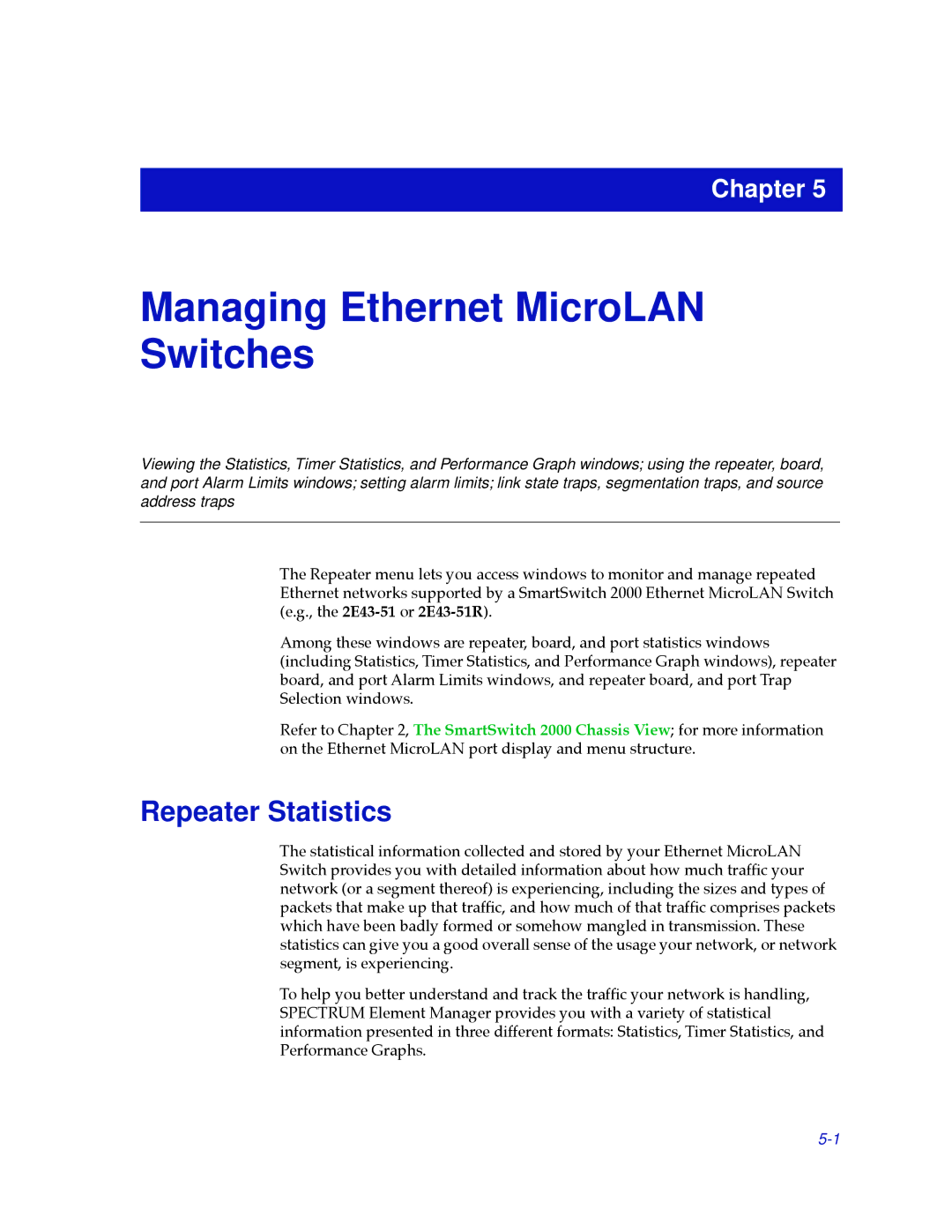 Cabletron Systems 2000 manual Managing Ethernet MicroLAN Switches, Repeater Statistics 