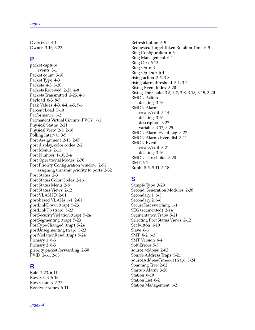 Cabletron Systems 2000 manual Index-4 