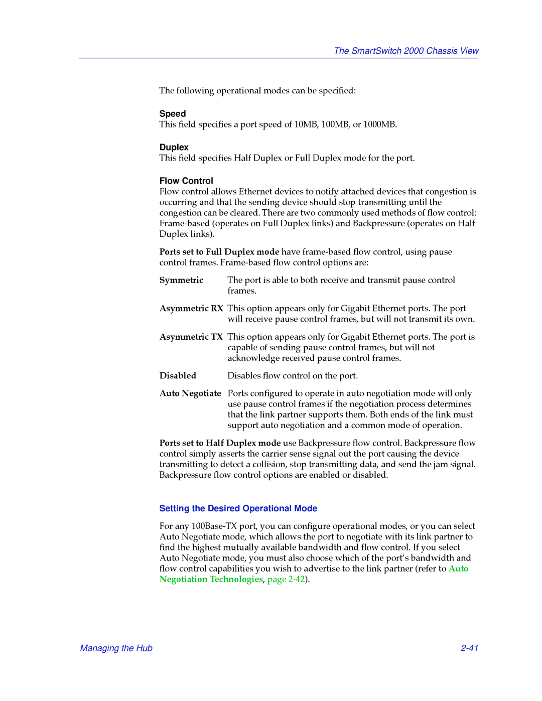 Cabletron Systems 2000 manual Duplex, Flow Control 