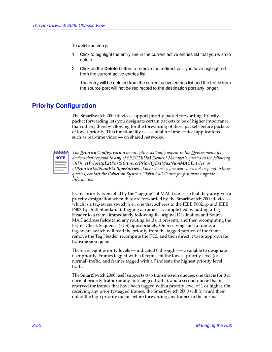 Cabletron Systems 2000 manual Priority Conﬁguration 