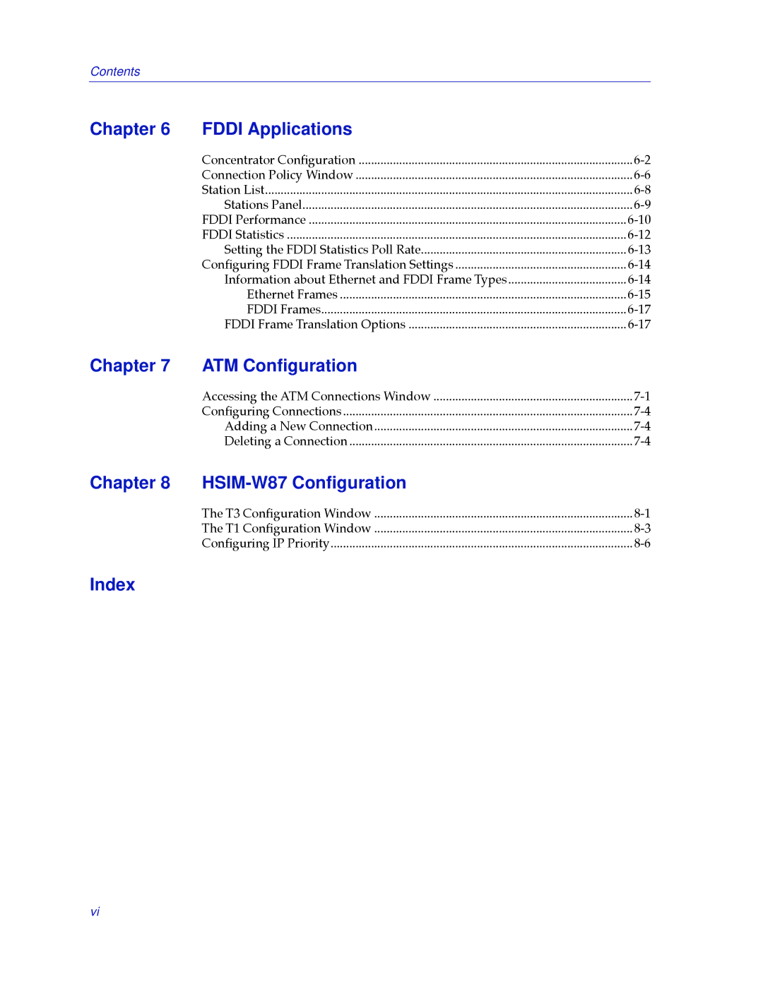 Cabletron Systems 2000 manual Chapter Fddi Applications, Chapter HSIM-W87 Conﬁguration, Index 