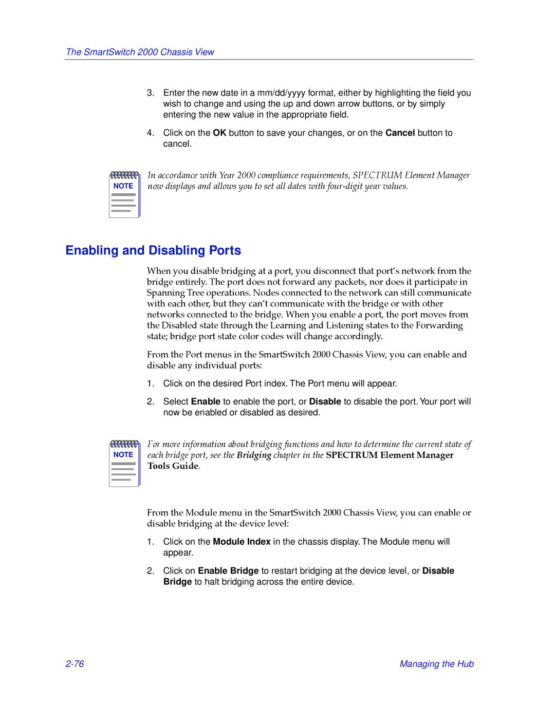 Cabletron Systems 2000 manual Enabling and Disabling Ports 