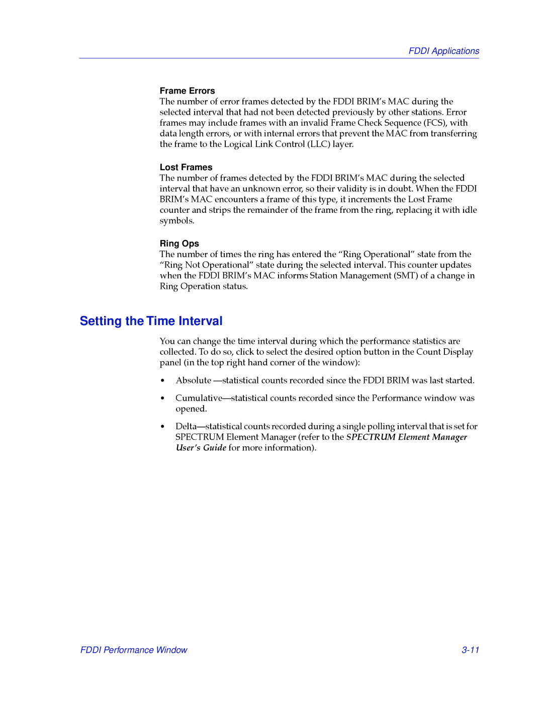 Cabletron Systems 2.2 manual Setting the Time Interval, Frame Errors, Ring Ops 