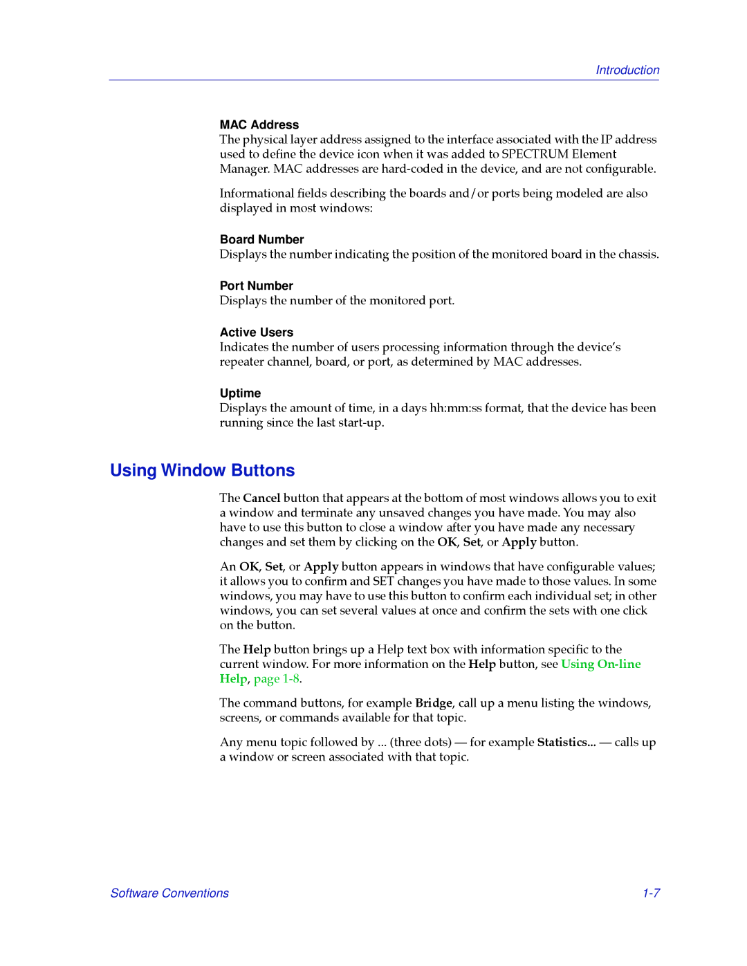 Cabletron Systems 2.2 manual Using Window Buttons 