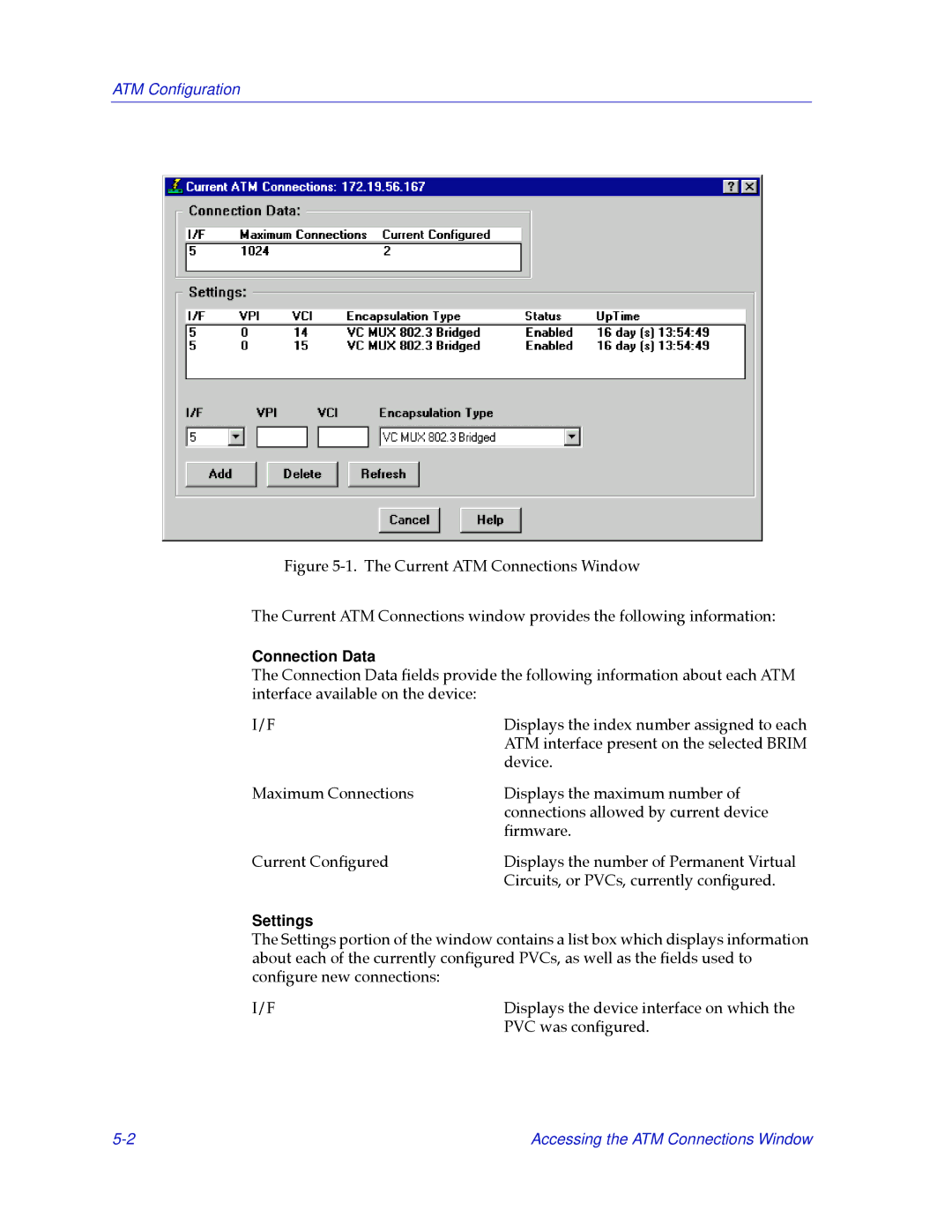 Cabletron Systems 2.2 manual Connection Data, Settings 