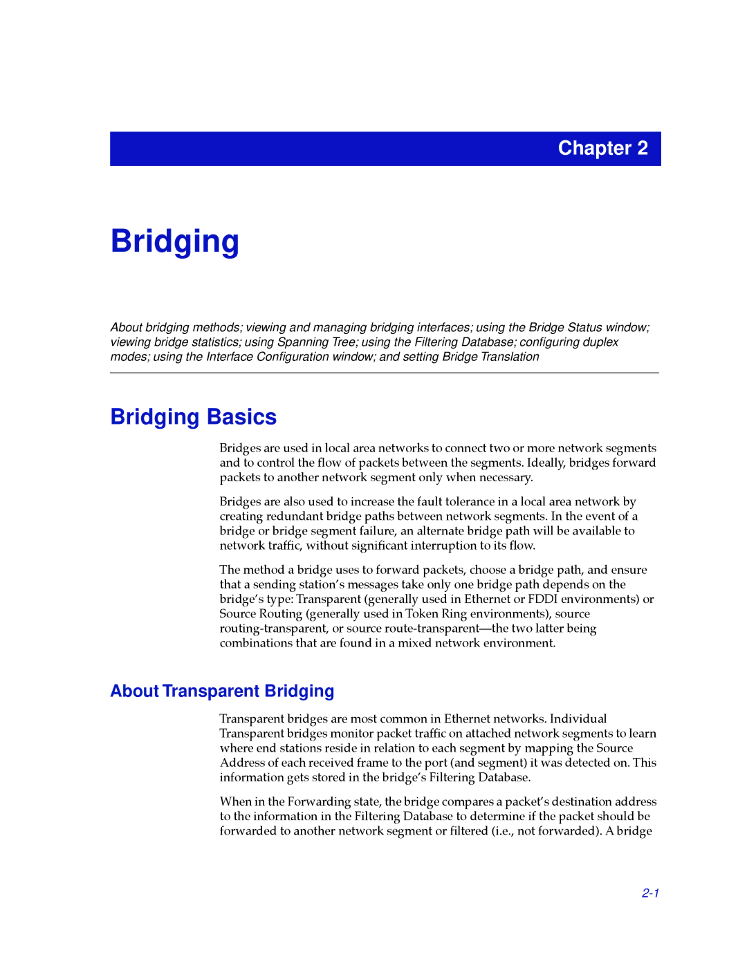 Cabletron Systems 2.2 manual Bridging Basics, About Transparent Bridging 