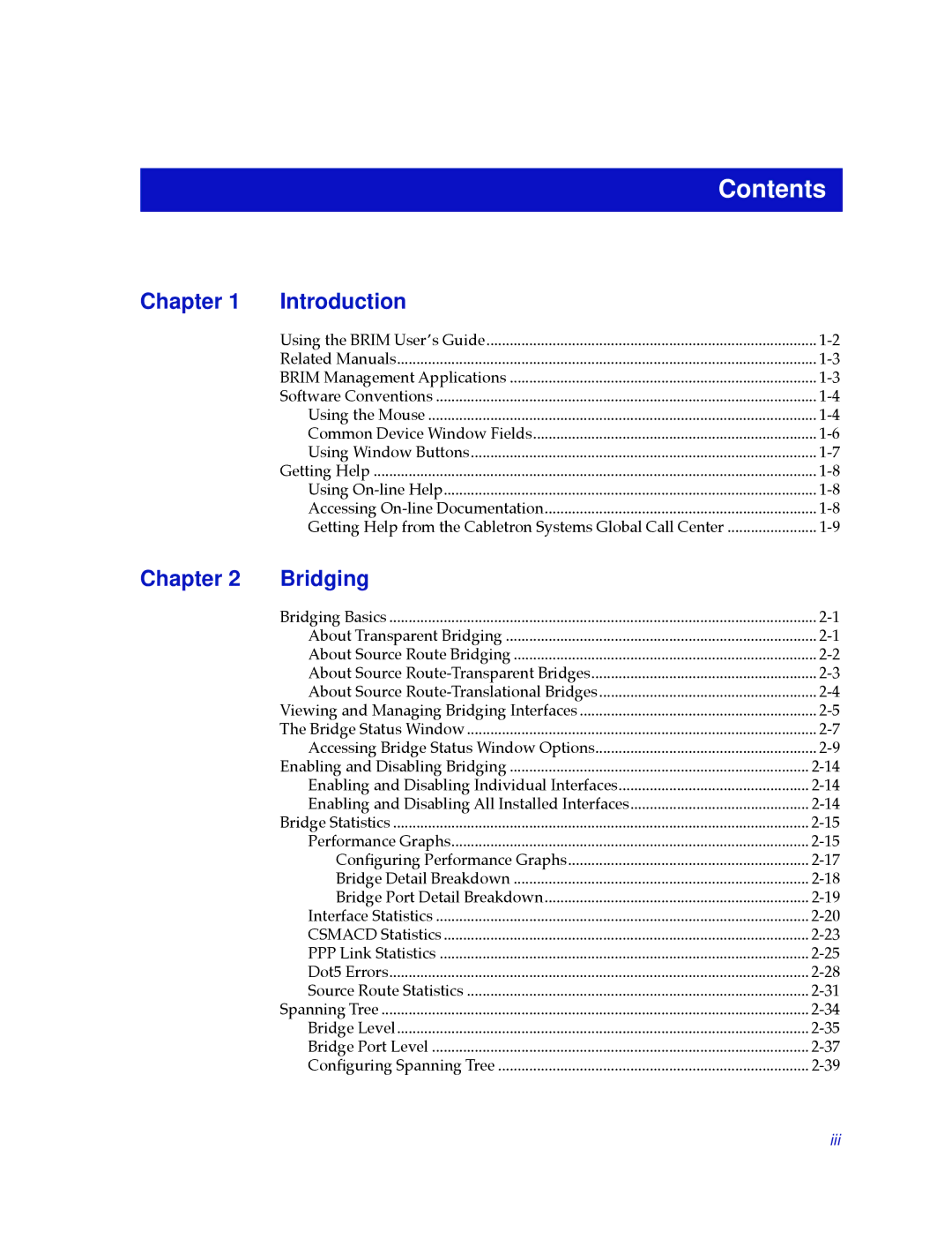 Cabletron Systems 2.2 manual Contents 