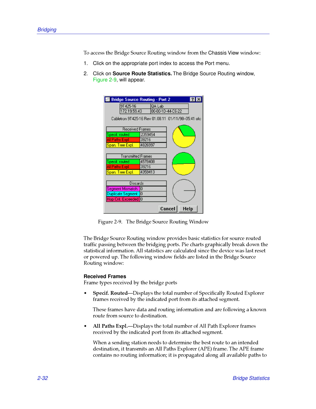 Cabletron Systems 2.2 manual Received Frames 