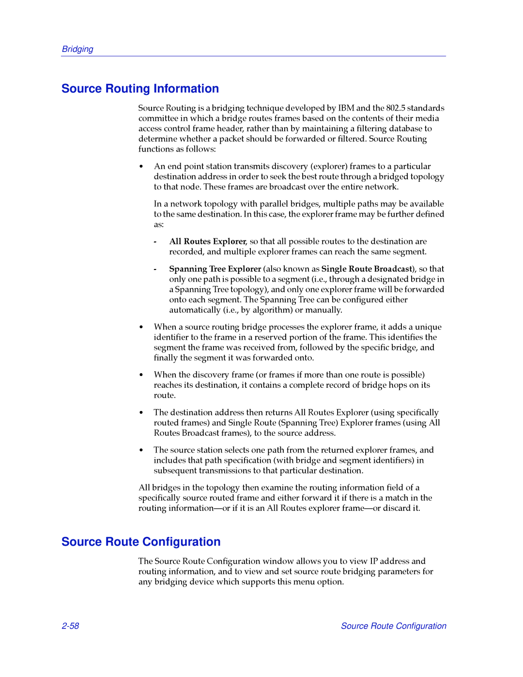 Cabletron Systems 2.2 manual Source Routing Information, Source Route Conﬁguration 