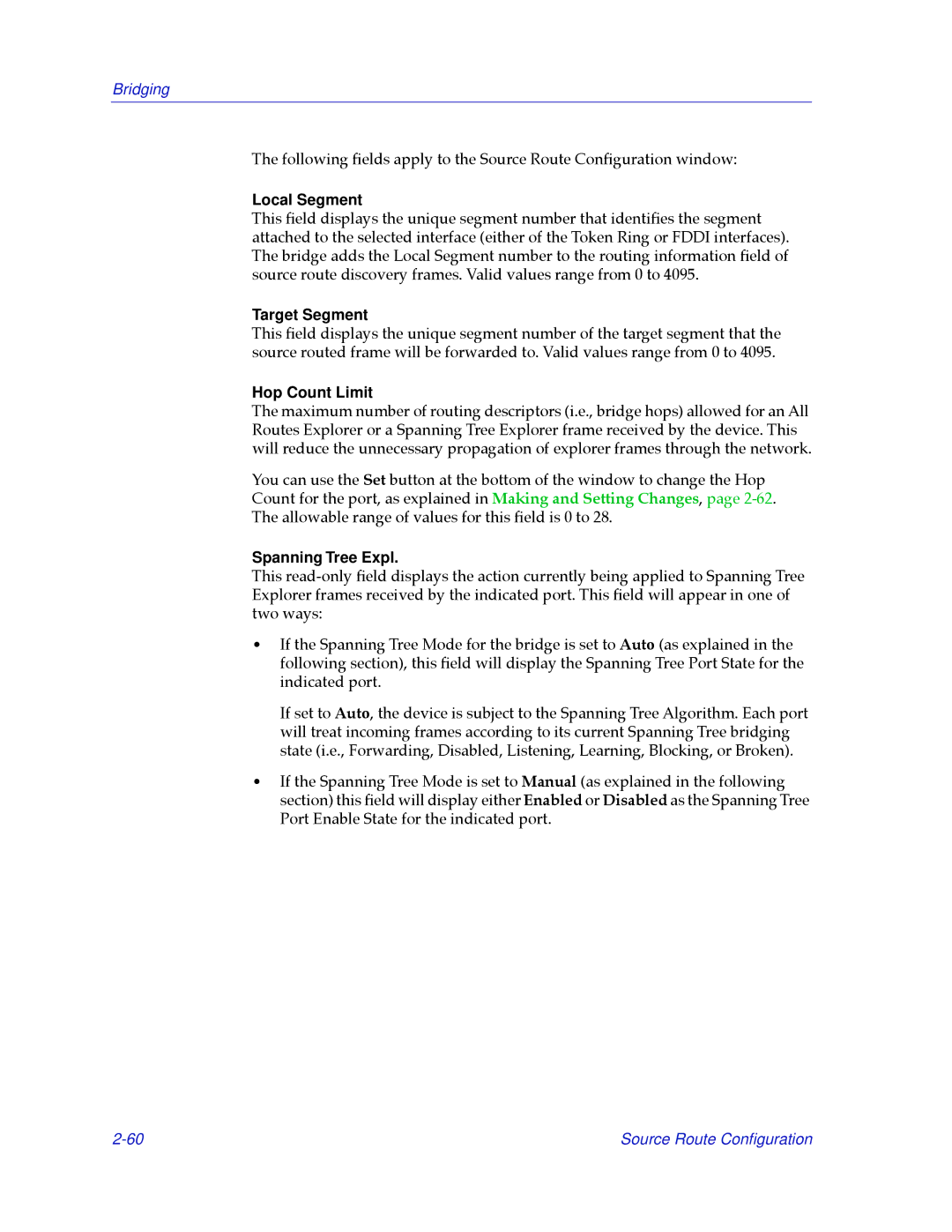 Cabletron Systems 2.2 manual Local Segment, Target Segment, Hop Count Limit, Spanning Tree Expl 