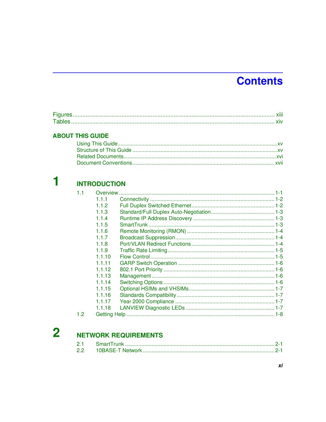 Cabletron Systems 2200 manual Contents 