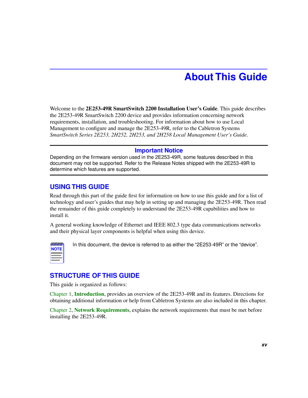 Cabletron Systems 2200 manual About This Guide, Using this Guide, Structure of this Guide 