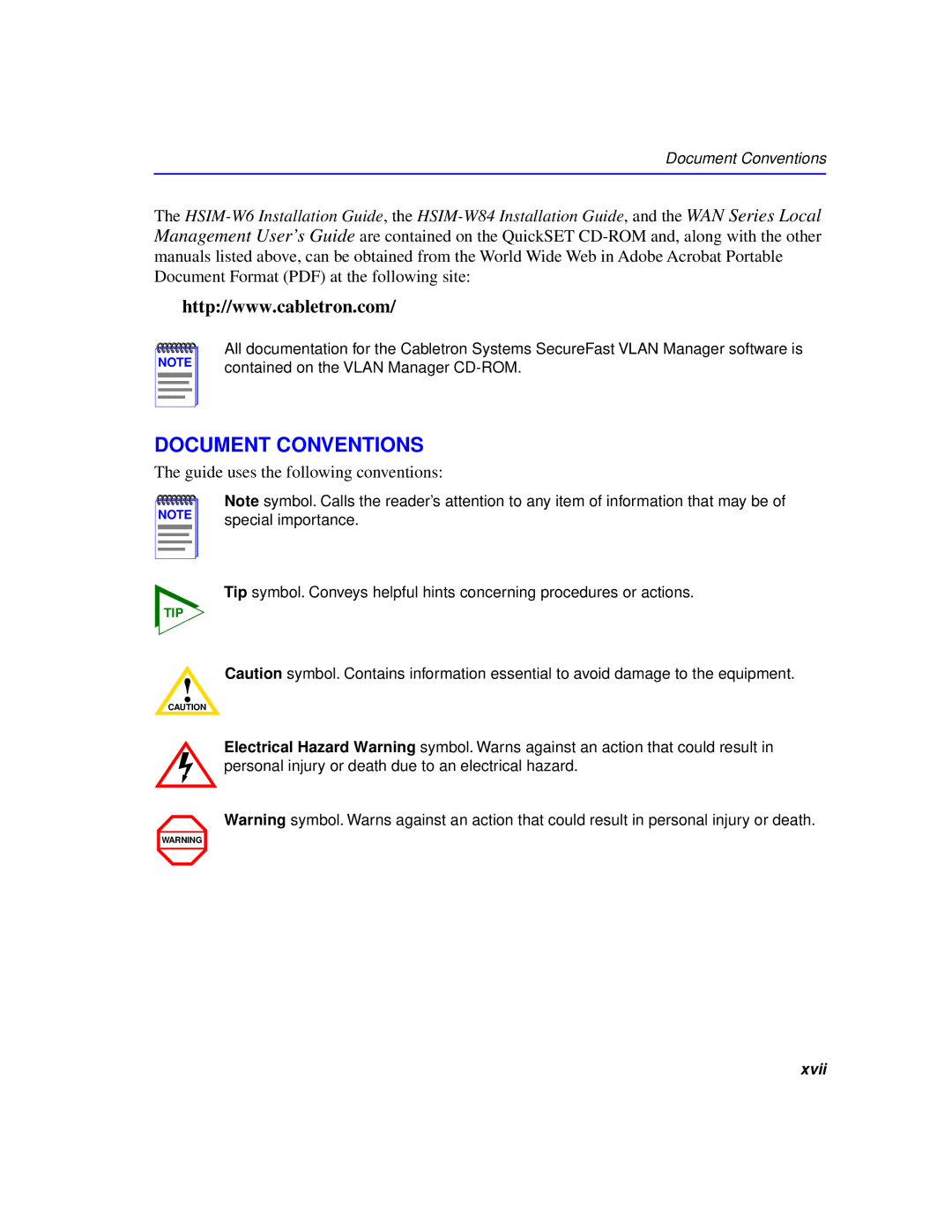 Cabletron Systems 2200 manual Document Conventions 