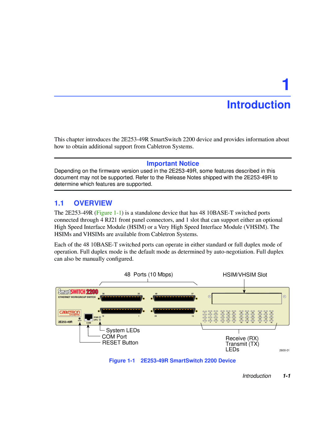 Cabletron Systems 2200 manual Introduction, Overview 