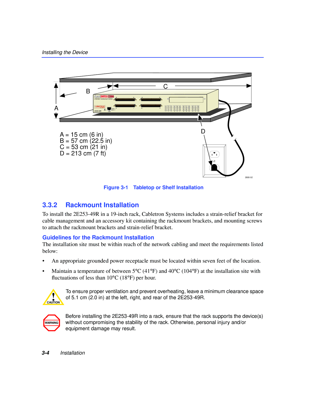 Cabletron Systems 2200 manual Guidelines for the Rackmount Installation 