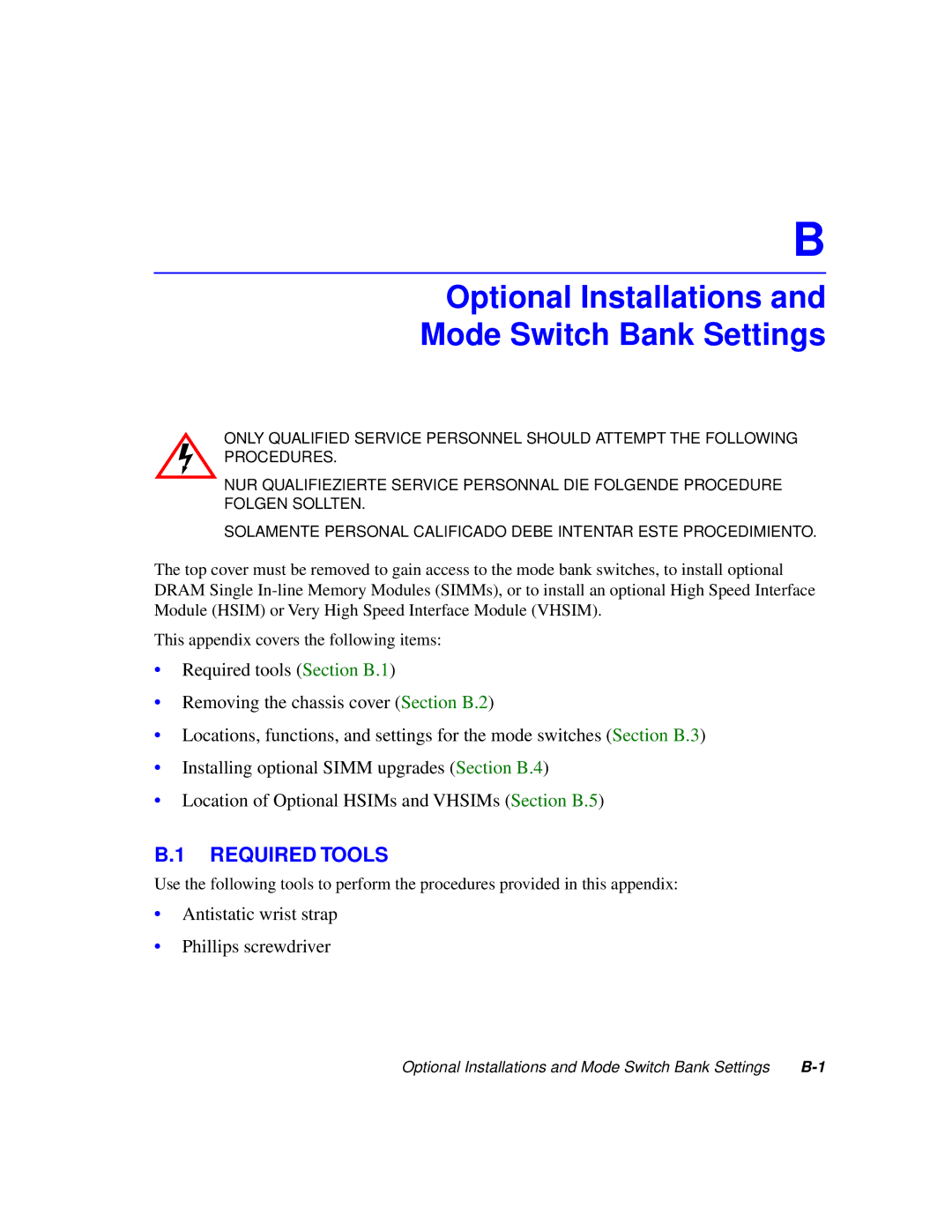 Cabletron Systems 2200 manual Optional Installations Mode Switch Bank Settings, Required Tools 