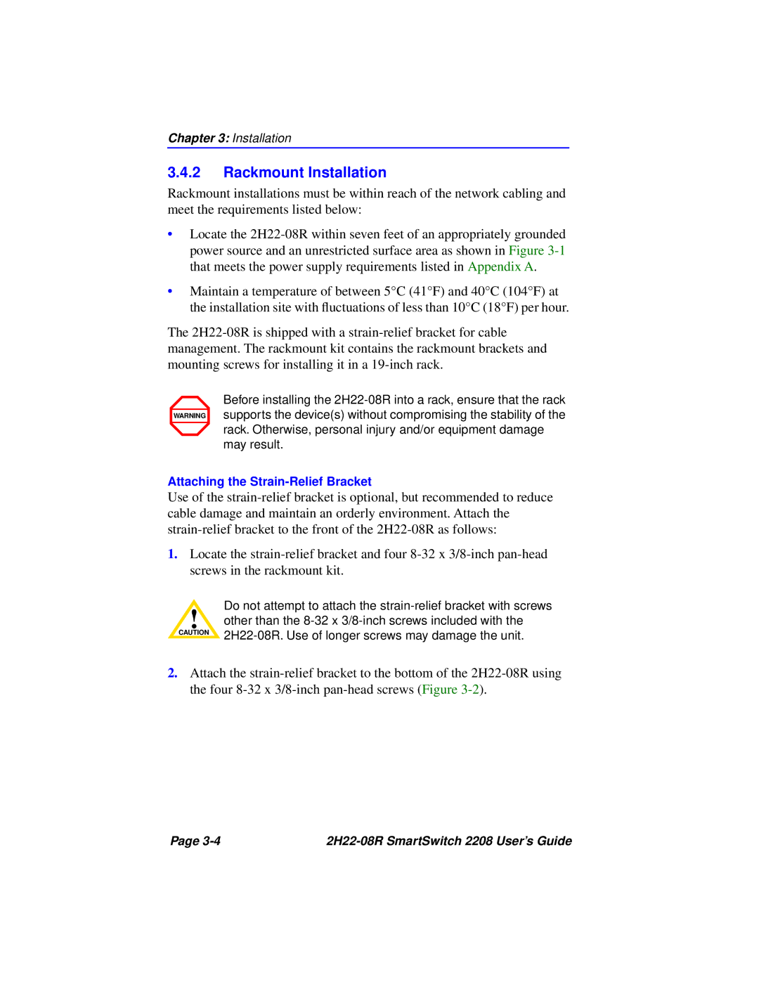 Cabletron Systems 2208 manual Rackmount Installation 