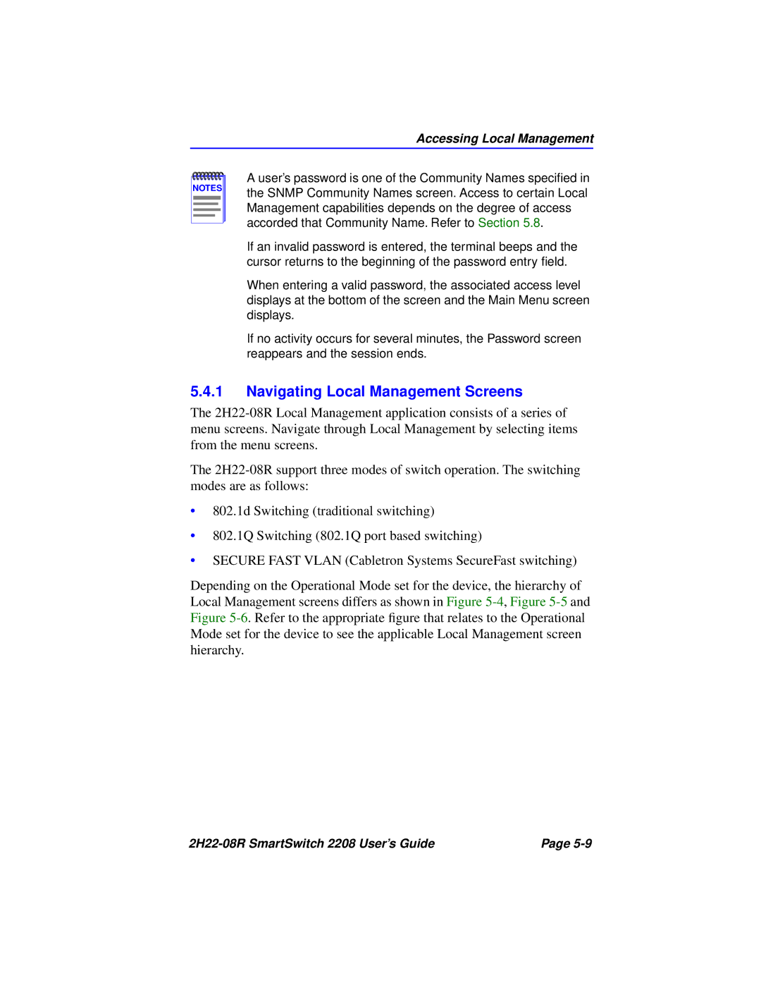 Cabletron Systems 2208 manual Navigating Local Management Screens, Accessing Local Management 