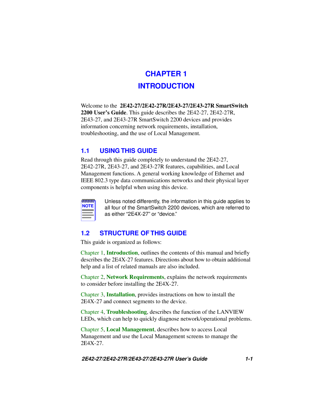 Cabletron Systems 2E43-27R, 2E42-27R manual Using this Guide, Structure of this Guide 