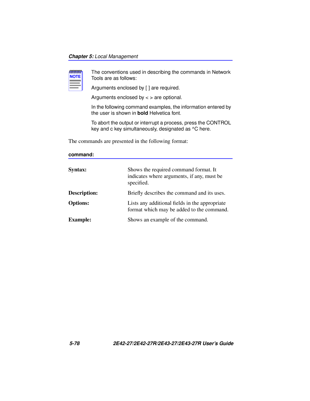 Cabletron Systems 2E43-27R, 2E42-27R manual Syntax 