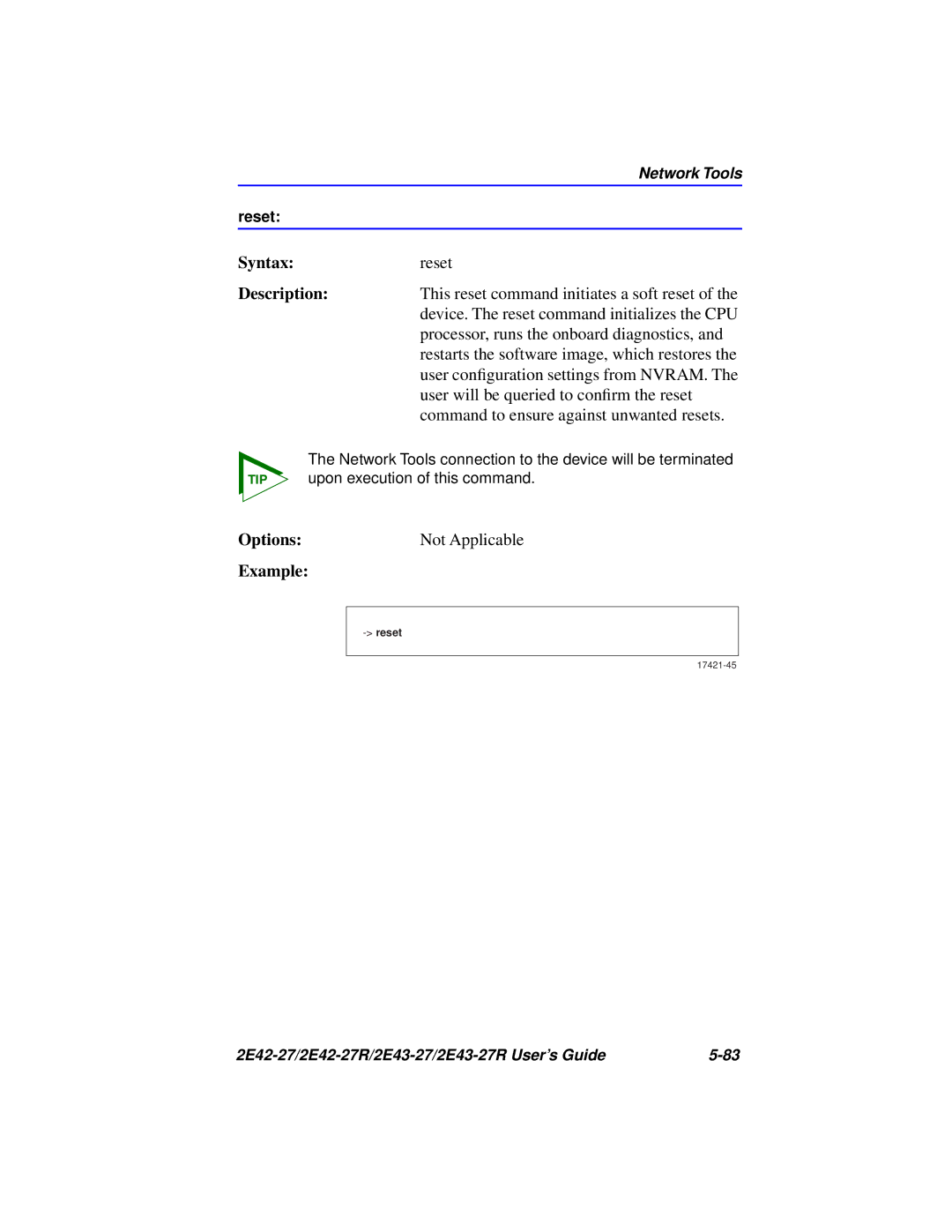 Cabletron Systems 2E42-27R, 2E43-27R manual Syntaxreset 