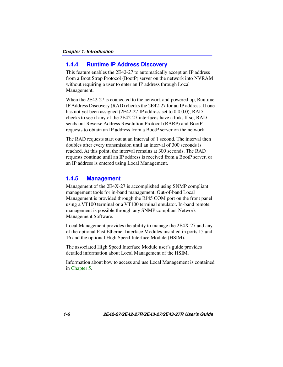 Cabletron Systems 2E43-27R, 2E42-27R manual Runtime IP Address Discovery, Management 