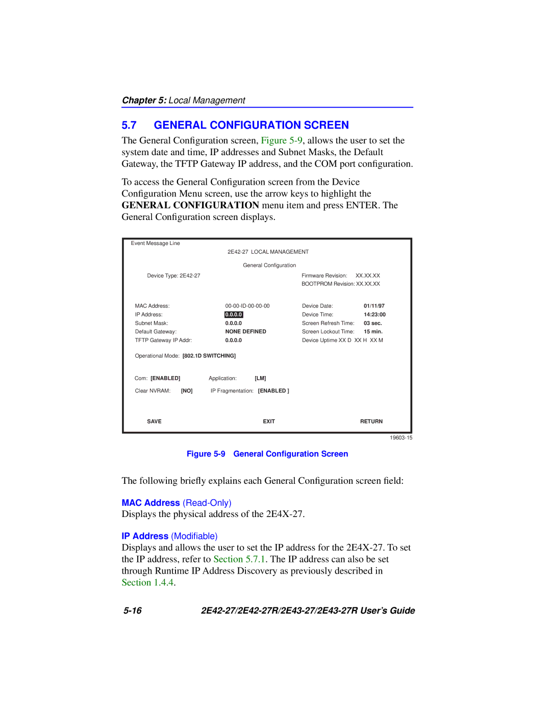 Cabletron Systems 2E43-27R, 2E42-27R manual General Configuration Screen, None Defined 