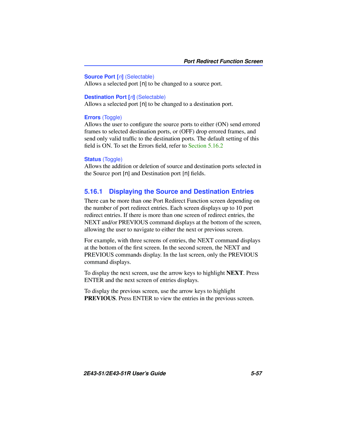 Cabletron Systems 2E43-51R manual Displaying the Source and Destination Entries 