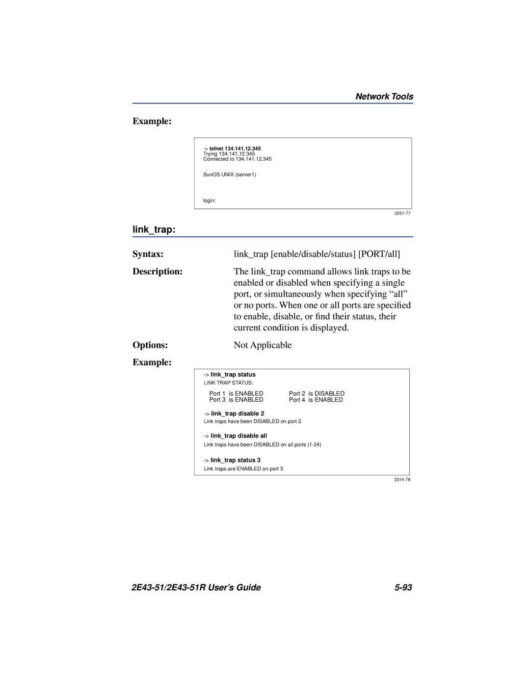 Cabletron Systems 2E43-51R manual Linktrap 