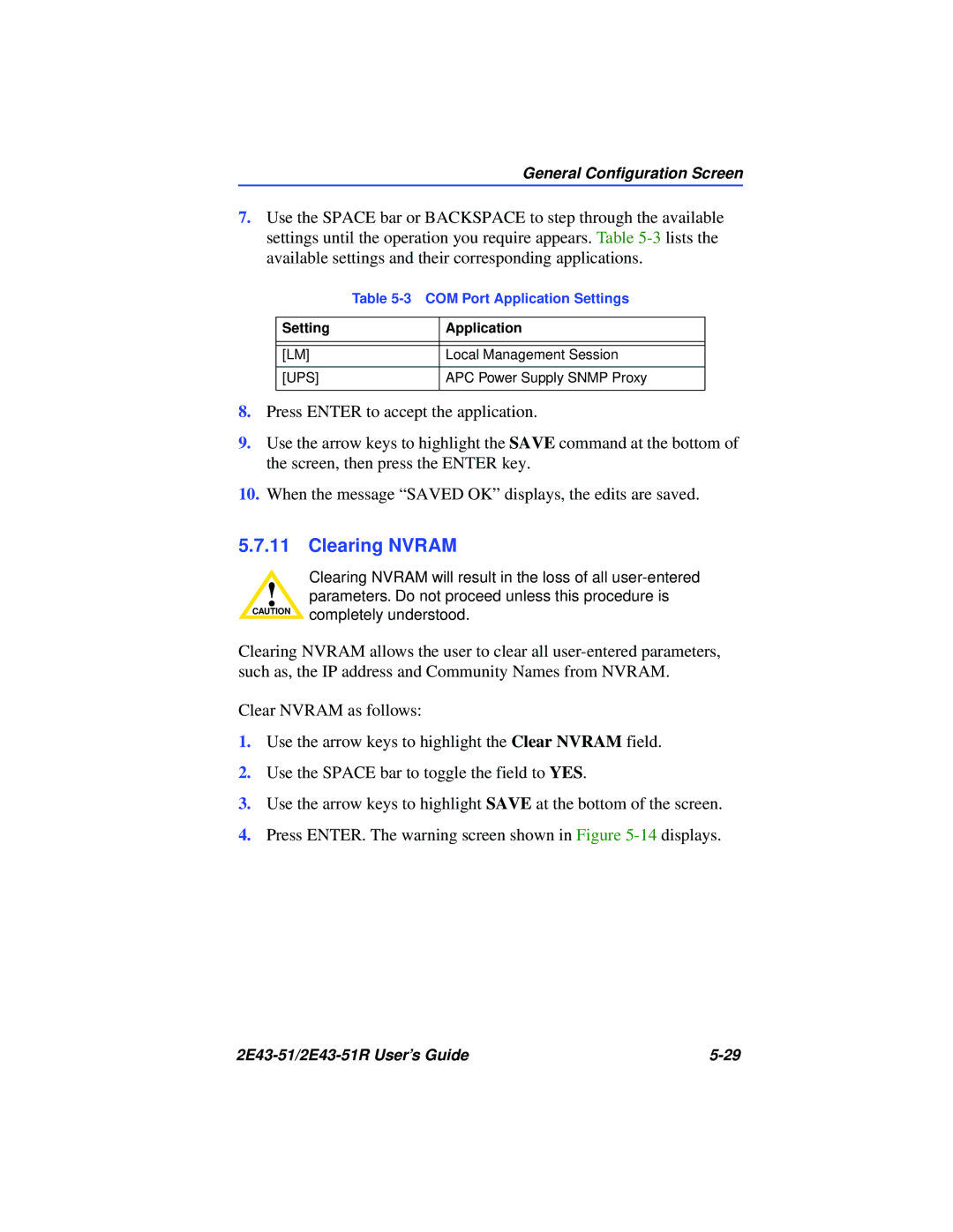 Cabletron Systems 2E43-51R manual Clearing Nvram 