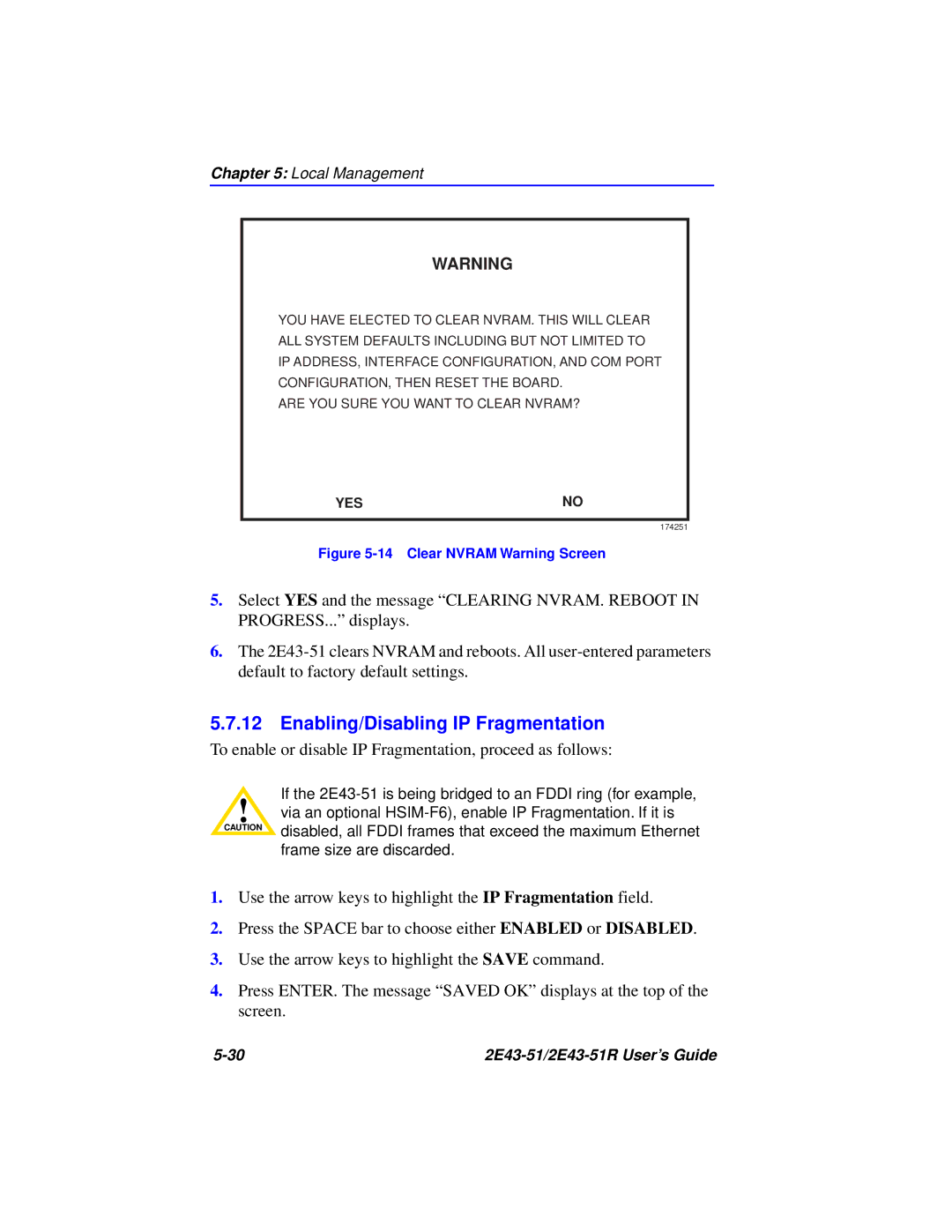 Cabletron Systems 2E43-51 Enabling/Disabling IP Fragmentation, To enable or disable IP Fragmentation, proceed as follows 