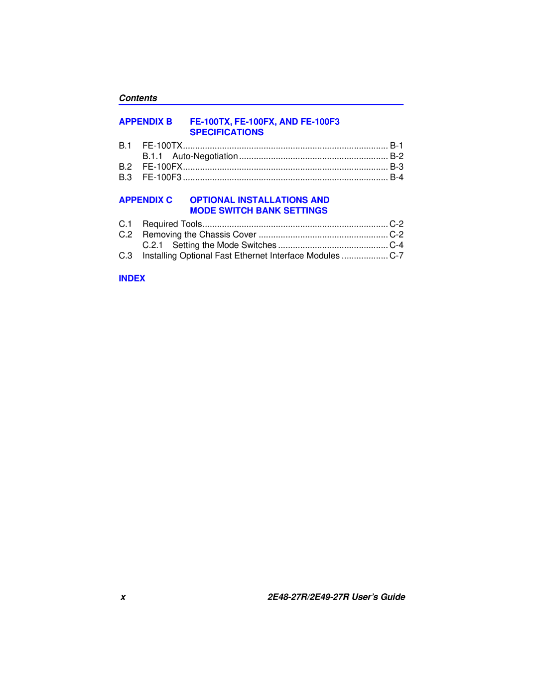 Cabletron Systems 2E48-27R, 2E49-27R manual Appendix B 