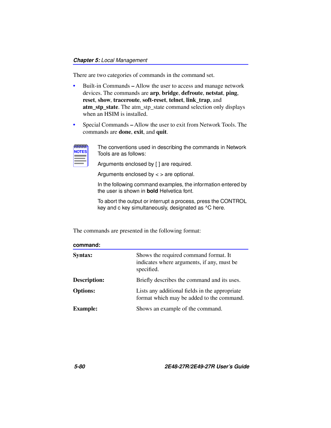 Cabletron Systems 2E48-27R, 2E49-27R manual Syntax 