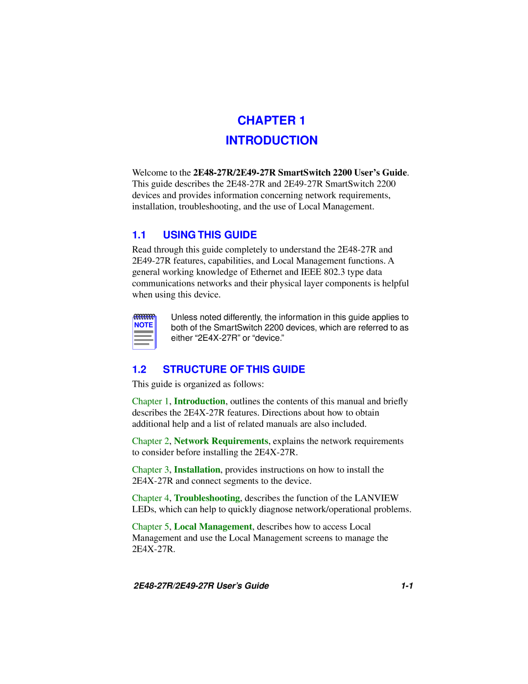 Cabletron Systems 2E49-27R, 2E48-27R manual Using this Guide, Structure of this Guide 