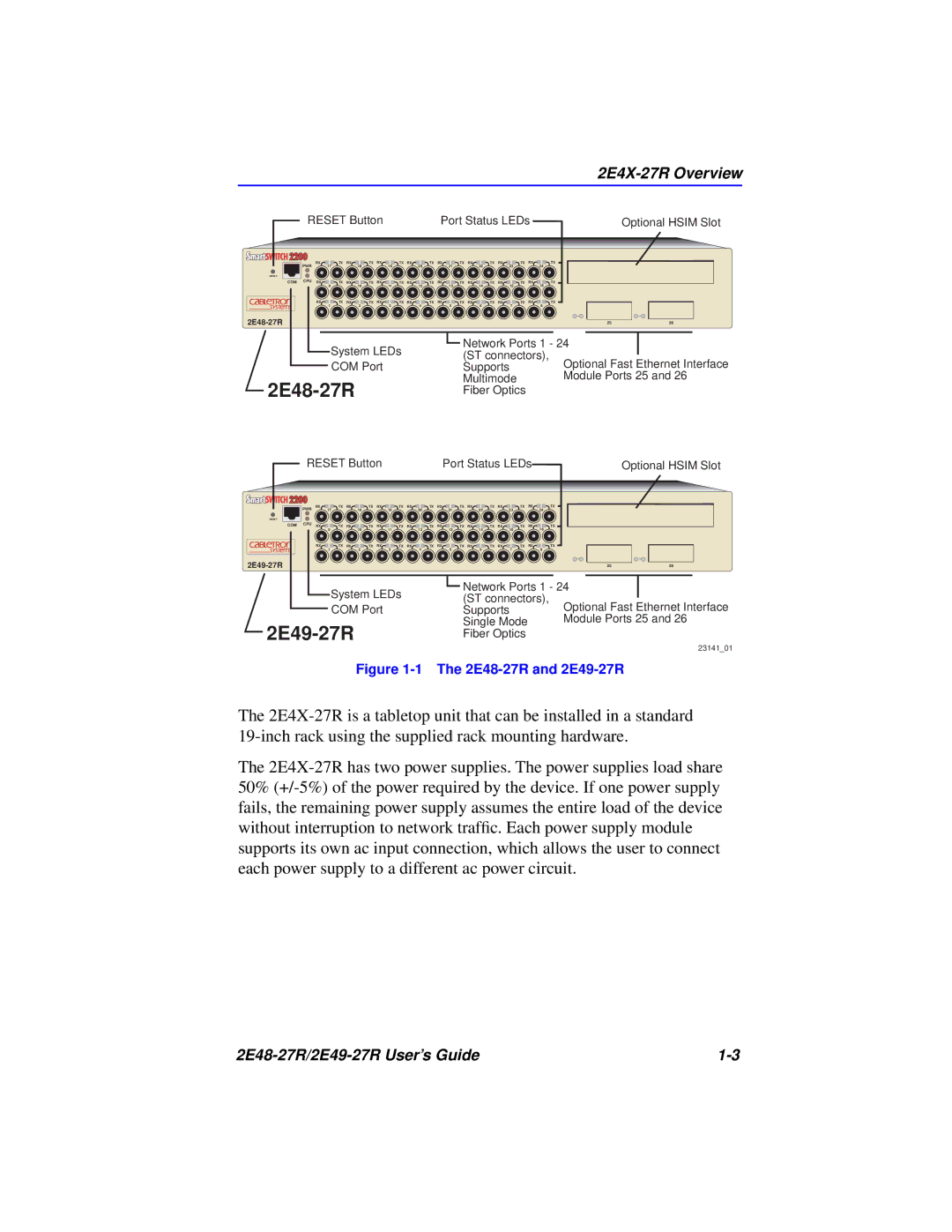 Cabletron Systems 2E49-27R manual 2E48-27R 